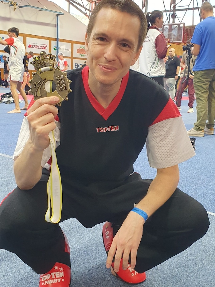 Stangl with the World Championship silver medal