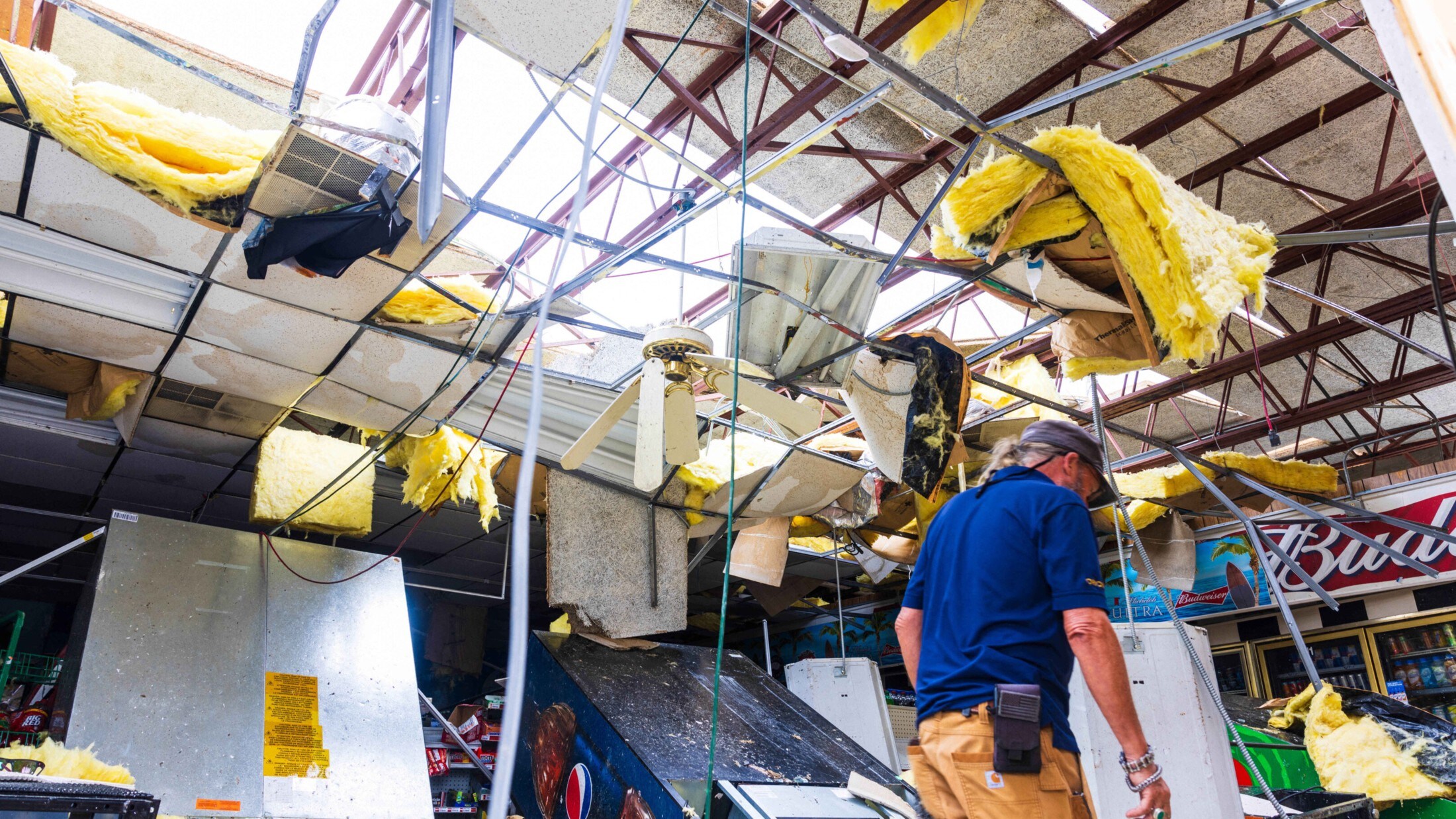 Huge holes gape in roofs.