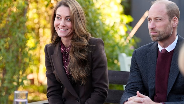 Der Prinz und die Prinzessin von Wales Anfang Oktober in Southport (Bild: APA/AFP/POOL/Danny Lawson)