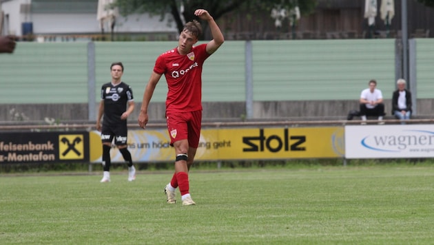 Christopher Olivier during Stuttgart's test against SCR Altach. (Bild: Peter Weihs/Kronenzeitung)