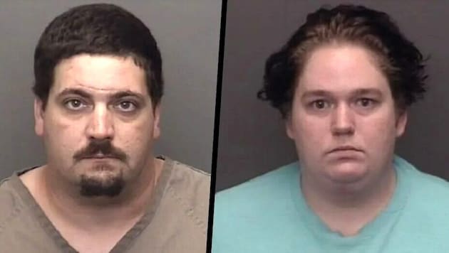 David S. (32) und Mutter Angel S. (29) haben sich bereits schuldig bekannt. David fasste bereits 16 Jahre Haft aus, das Urteil für die Mutter wird am 24. Oktober verkündet. (Bild: Vanderburgh County Jail)