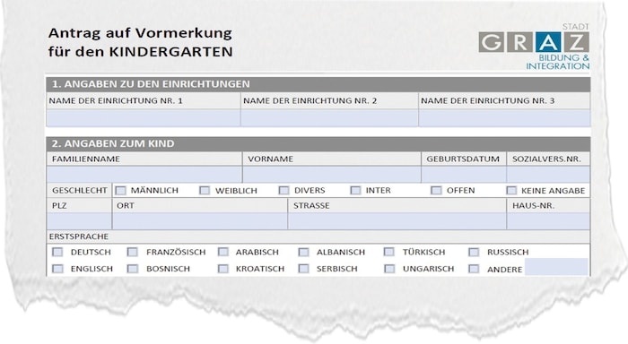 Aus sechs Geschlechtern können Grazer Eltern bei der Vormerkung für einen Platz im Kindergarten ...