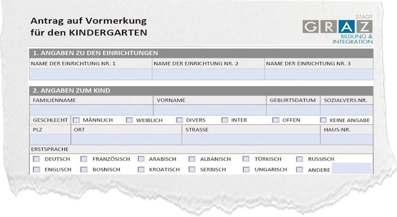 Parents in Graz can choose from six genders when registering for a place in kindergarten. (Bild: Krone)