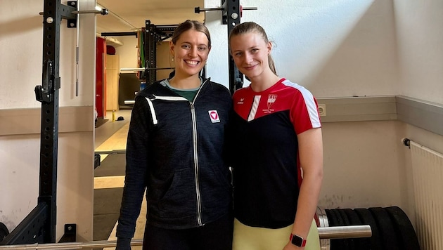 Lilli Brugger and Julia Eistert (right) training together in Rif. (Bild: zVg)