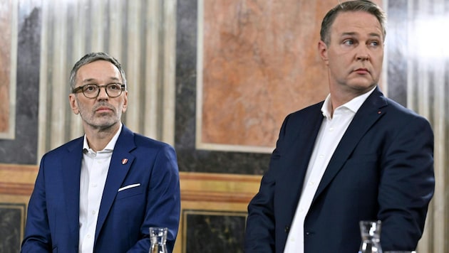 Herbert Kickl und Andreas Babler (Bild: APA/HANS KLAUS TECHT)