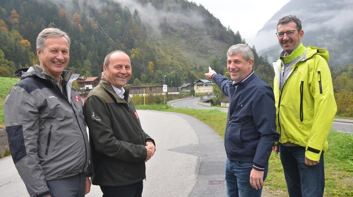 Gute Laune bei Landesforstdirektor Josef Fuchs, LHStv. Josef Geisler, BM Hansjörg Falkner und ...