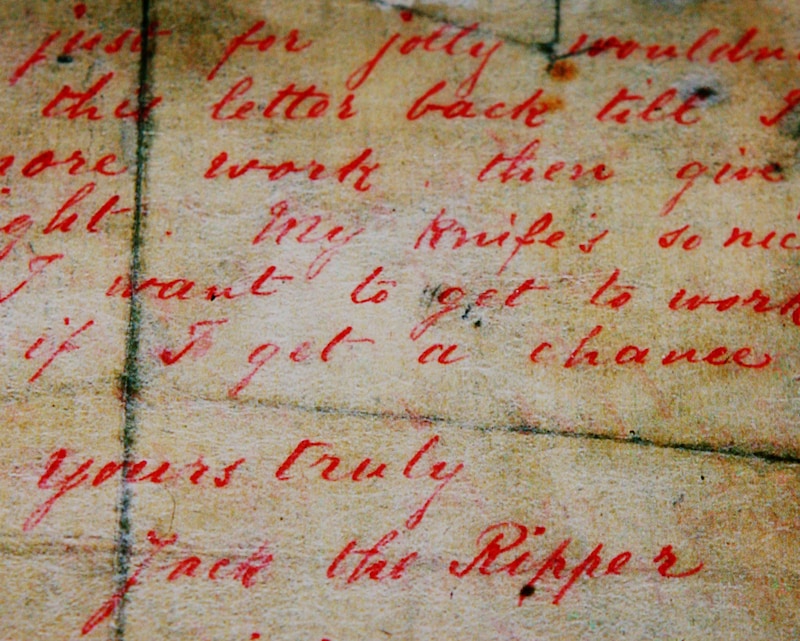 A letter allegedly written by Jack the Ripper and sent to a London news agency on September 25, 1888. (Bild: AFP)