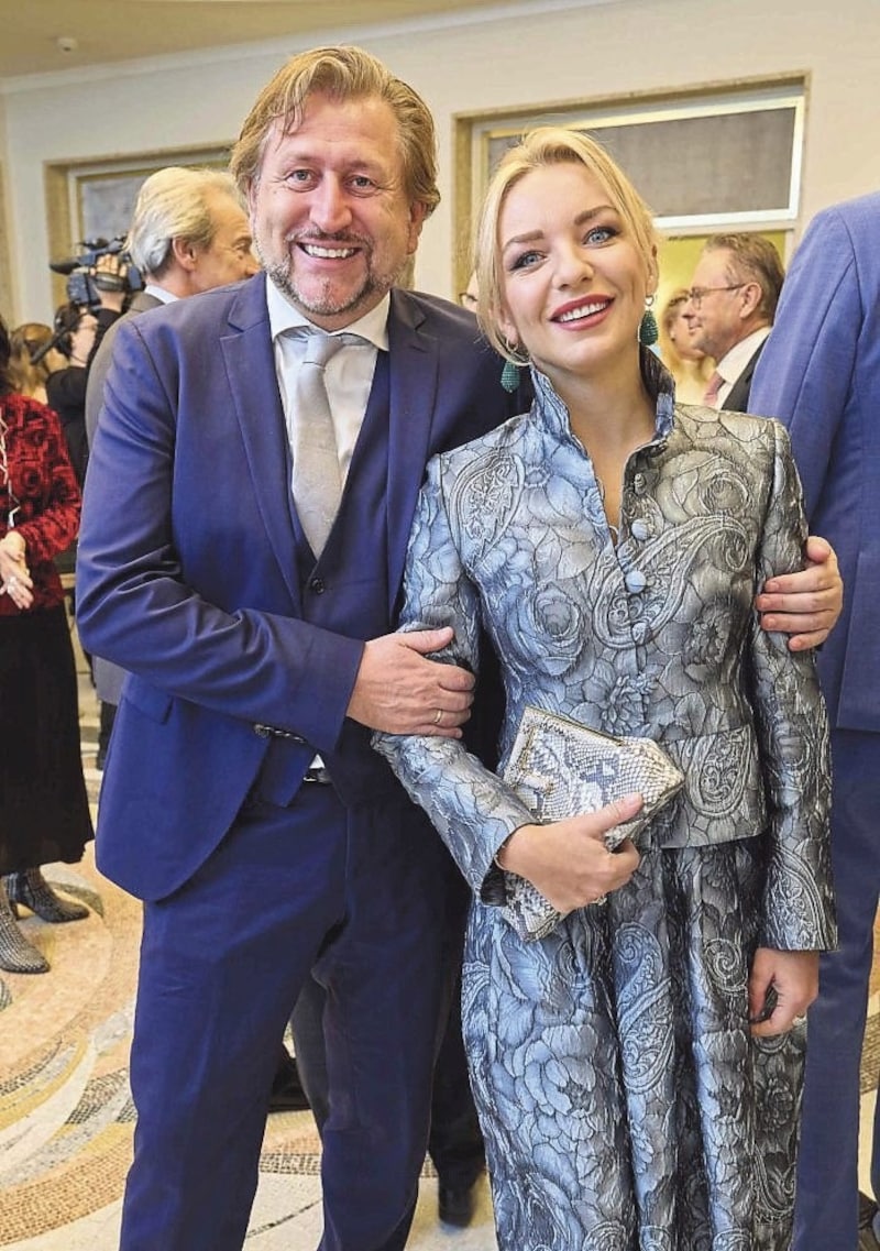 Opera singer Andreas Schager with violin virtuoso and wife Lidia Baich. (Bild: Tuma Alexander/Starpix / A. Tuma)