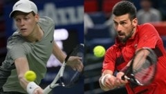 Jannik Sinner, Novak Djokovic (Bild: Associated Press; APA/AFP/HECTOR RETAMAL)