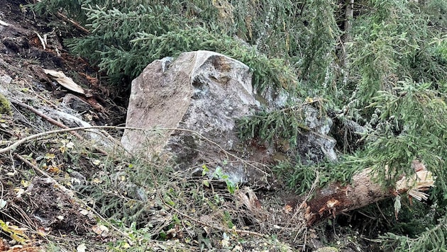 Rund 5000 Tonnen Granitgneis donnerten in die Tiefe. (Bild: Gerald Valentin)