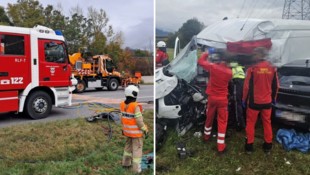 Der Unfall löste Montagvormittag einen Großeinsatz aus. (Bild: Feuerwehr Silz)