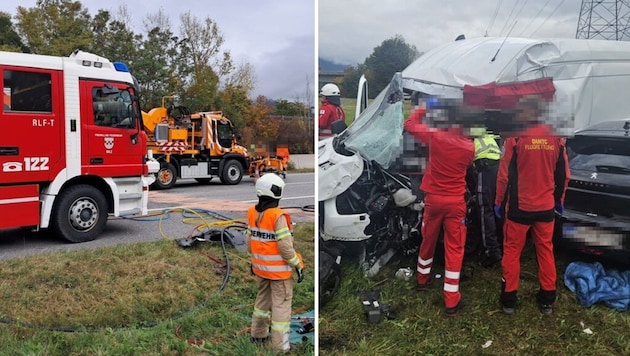 The accident triggered a major operation on Monday morning. (Bild: Feuerwehr Silz)