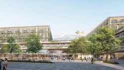 Auf Straßenniveau wird man die neue Klinik Ottakring betreten. Jetzt stehen dort noch die ...