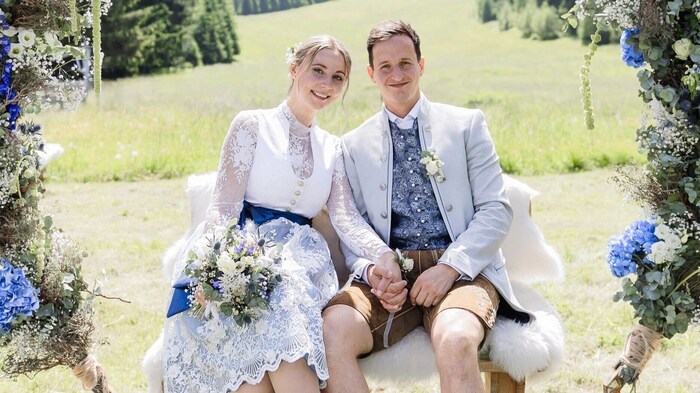 Ski-Ass Adrian Pertl hat seine Anna im Juni geheiratet.