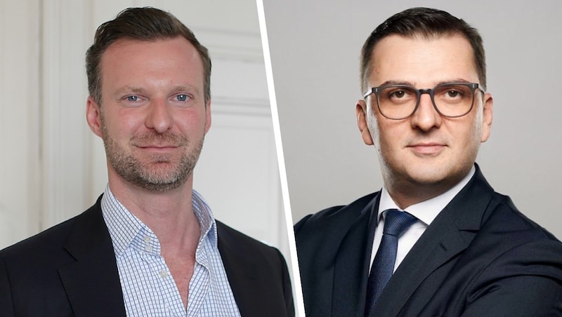 Die Anwälte Philipp Wolm und Mirsad Musliu verteidigen im Drogenprozess. (Bild: Krone KREATIV/zVg Gerhard Bartel)