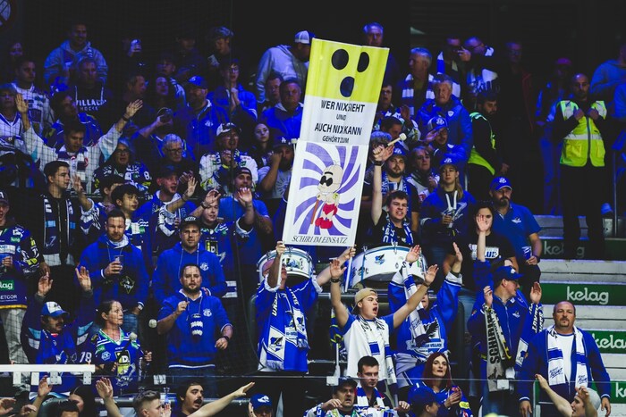 The VSV fans at the game against Graz.