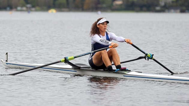 Tabea Minichmayr hat das Ruderboot ins Eck gestellt. (Bild: Tröster Andreas/ANDREAS TROESTER)