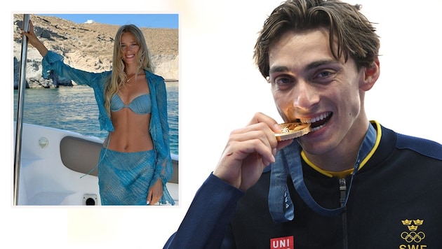 Olympiasieger Armand Duplantis und Desiré Inglander. (Bild: AFP or licensors)