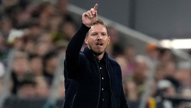 Julian Nagelsmann had words of praise for Jamie Leweling. (Bild: AP ( via APA) Austria Presse Agentur/ASSOCIATED PRESS)