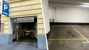 Der Streit über ein angeblich schief geparktes Auto in der Parkgarage Florinigasse eskalierte. (Bild: Krone KREATIV/Anja Richter)