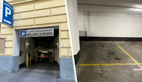 Der Streit über ein angeblich schief geparktes Auto in der Parkgarage Florinigasse eskalierte. (Bild: Krone KREATIV/Anja Richter)