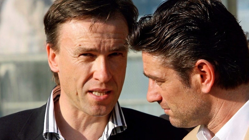 Vor 14 Jahren: Oliver Kreuzer mit Christian Jauk. (Bild: GEPA/GEPA pictures)