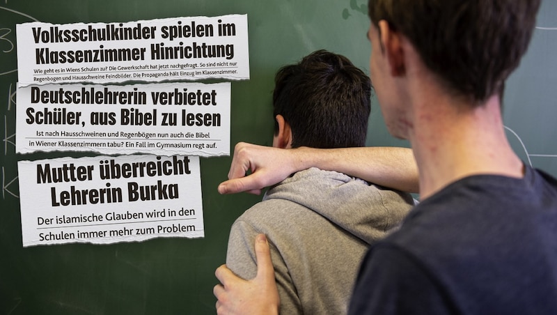 Das sind nur einige der Schlagzeilen der ver- gangenen Monate in der „Krone“ – und die Liste ließe sich noch weiter fortsetzen. Eine tatsächliche Besserung scheint aktuell leider nicht in Sicht zu sein. (Bild: Krone KREATIV/Imre Antal)