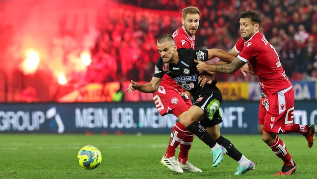 On Saturday, the Graz derby will once again focus on the sporting rivalry on the pitch. (Bild: GEPA/GEPA pictures)