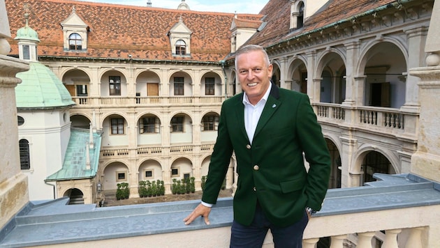 FPÖ leader Mario Kunasek invited Christopher Drexler and Anton Lang to initial exploratory talks in the Landhaus on Wednesday (archive photo). (Bild: Jauschowetz Christian/Christian Jauschowetz)