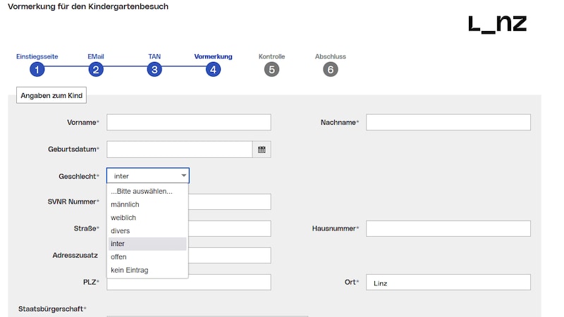 This is what the kindergarten registration form looks like. (Bild: zVg)