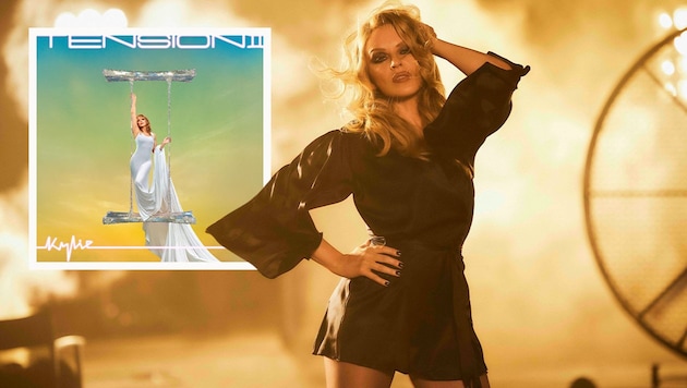 Only goulash tastes really good when warmed up: Kylie Minogue and her new album "Tension II". (Bild: Krone KREATIV/BMG, Erik Melvin)