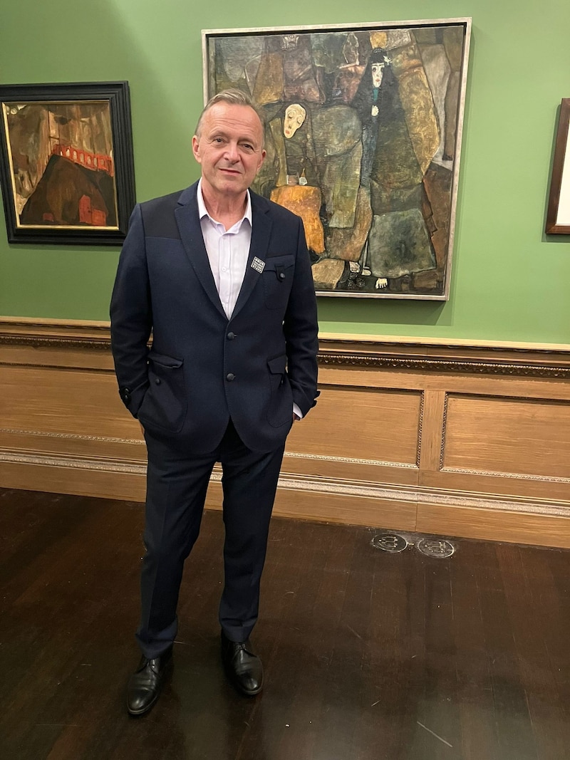 Curator Christian Bauer at the "Living Landscapes" exhibition in New York (Bild: Neue Galerie New York)