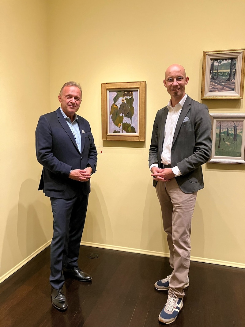 Christian Bauer and Armin Laussegger, Head of the Lower Austrian State Collections Department (Bild: Neue Galerie New York)