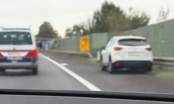 Aus unerklärlichem Grund fuhr der Lenker im weißen Mazda in Schlangenlinien am Pannenstreifen. ...