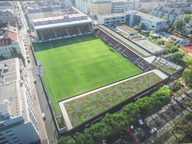 This is what the new Sportclub stadium should look like. (Bild: Jöchl Martin)