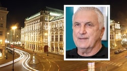 Hans Krankl vor der Wiener Staatsoper