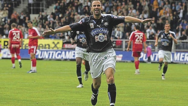 Mario Haas erzielte im Mai 2007 das letzte Liga-Tor im Derby gegen den GAK.  (Bild: Pail Sepp/KRONEN ZEITUNG)