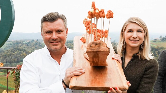 Gastgeber Franziska Grossauer und Christof Widakovich