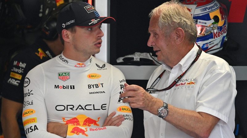 Max Verstappen und Helmut Marko (Bild: AFP/APA/Andrej ISAKOVIC)