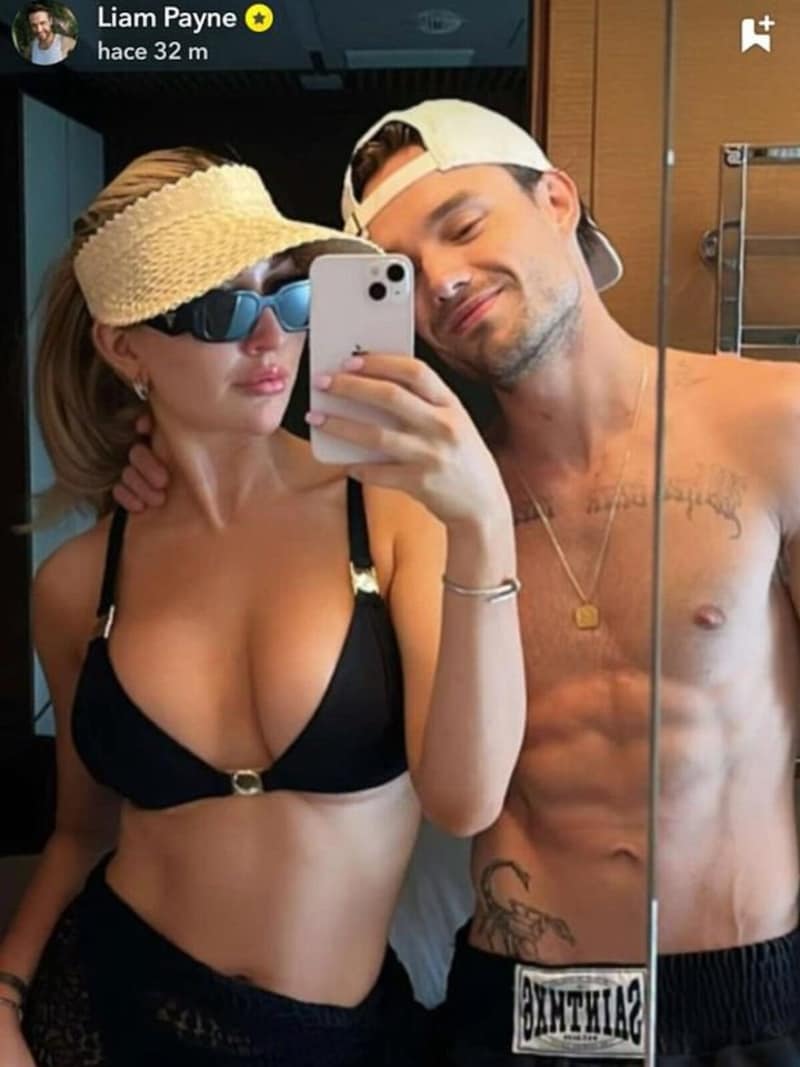 The very last photo that Liam Payne published on Snapchat before his death was an older snapshot of himself and his girlfriend Kate Cassidy. (Bild: snapchat.com/liampayne)