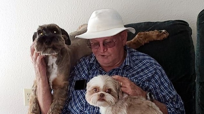 Robert with his beloved dogs