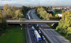 Unterwegs im Schneckentempo: die Rheintalautobahn in Fahrtrichtung Pfändertunnel.