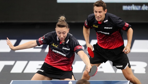 Robert Gardos und Sofia Polcanova haben nach zwei Erfolgen im Mixed am Donnerstag eine Medaille sicher. (Bild: GEPA/GEPA pictures)