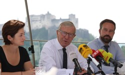 Marlene Svazek, Wilfried Haslauer und Stefan Schnöll machen mit dem neuen Landesbudget kräftig ...