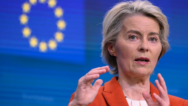 The authority of EU Commission President Ursula von der Leyen is called upon to "urgently present a new draft law". (Bild: APA/AFP/JOHN THYS)