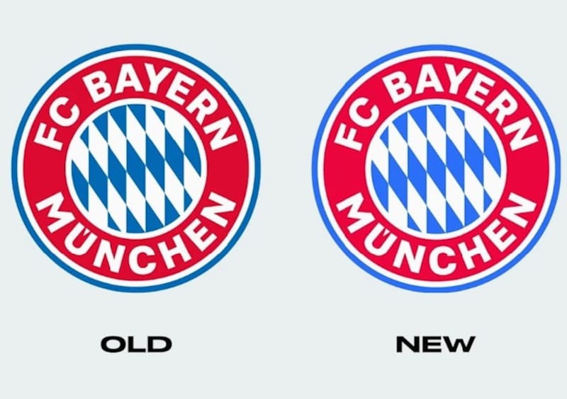 The old (left) and the new Bayern logo (Bild: Krone KREATIV)