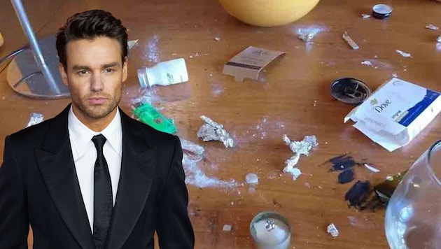 Liam Payne died after falling from the balcony of his hotel suite. Pictures show the chaos that the police found in the room after the singer's death. A hotel guest speaks of a "loud scream" and terrible noise before the horrific accident. (Bild: Krone KREATIV/Viennareport, www.photopress.at)