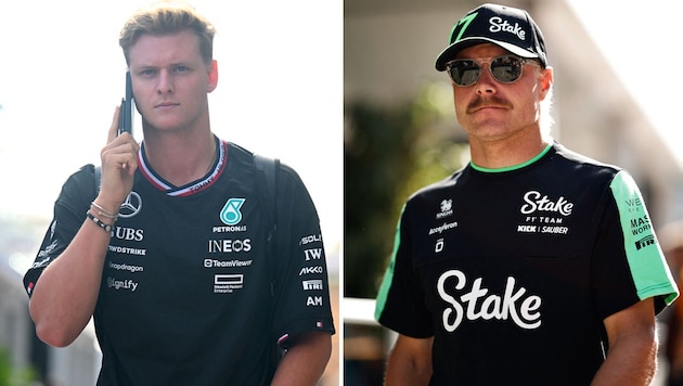 Mick Schumacher and Valtteri Bottas are fighting for the seat at Sauber for 2025. (Bild: APA/Getty Images via AFP/GETTY IMAGES/Mark Sutton, APA/Chris Graythen)