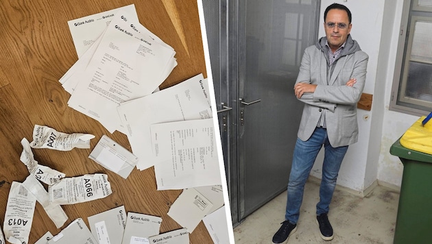 Anton Zaubeck found bags of papers with sensitive bank customer data outside his garbage room. (Bild: Krone KREATIV/Martin Jöchl, zVg)