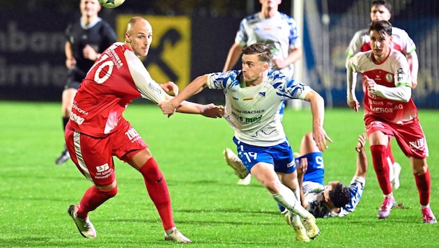 Martin Lamzari scored Treibach against Steyr to win 1:0. (Bild: Sobe Hermann/Ersteller : Hermann Sobe , 9232 Rosegg, Urheberrecht , Credit -Photo by Medienservice HS H.Sobe)